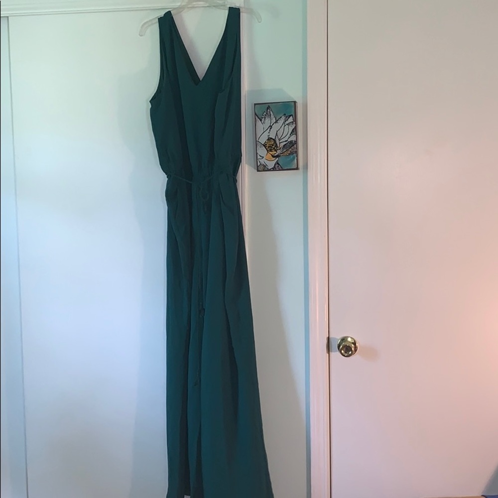 Tall, wide Legged Green Jumpsuit